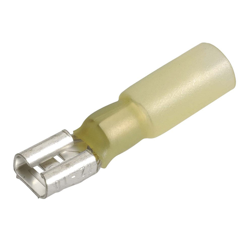 Narva 6.3 X 0.8mm Adhesive Lined Female Blade Terminal Yellow Pack Of 15 56332BL thumbnail