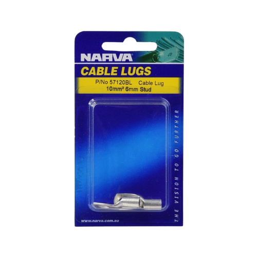 Narva 57120BL 10mm2 6mm Stud FlaRed Entry Cable Lug Twin Pack thumbnail