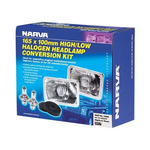 Narva Halogen Headlamp - H4 Conversion Kit - 165 X 100mm High/Low Beam Free Form 72068 thumbnail