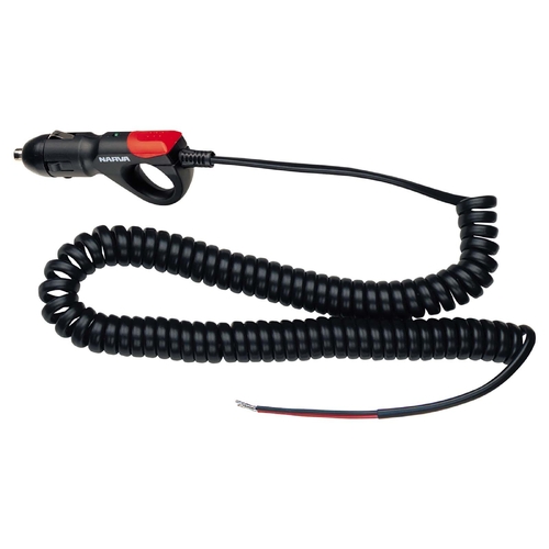 Narva Cigarette Lighter Plug with LED Indicator and Spiral Lead 81018BL thumbnail