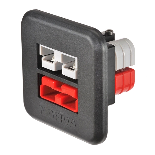 Narva Heavy-Duty Flush Mount Dual 50 Amp Connectors – Grey/Red 81112RBL thumbnail