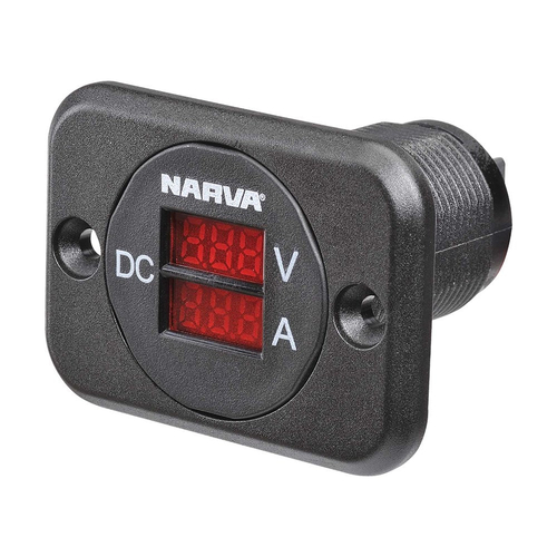 Narva 12/24V DC LED Volt And Amp Meter 81138BL thumbnail