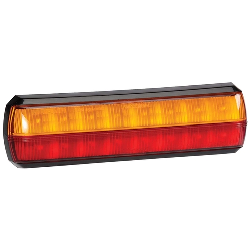 Narva 10-30 Volt LED Slimline Rear Stop/Tail and Direction Indicator Lamp (Amber/Red) with 0.5M Hard-Wired Cable and Black Base - Retail Pack 93812BL thumbnail