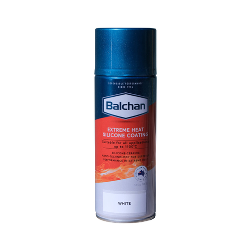 Balchan Extreme High Heat Silicone Coating Paint White 340g Aerosol BAL101003 thumbnail