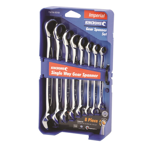 Kincrome 8 Piece Combination Gear Spanner Set Imperial K3101 thumbnail