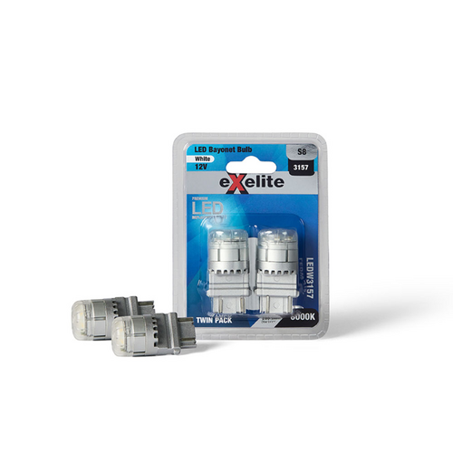 Exelite LED Wedge Globes 3157 Base P27/7W 6000K (2 Pack) LEDW3157 thumbnail