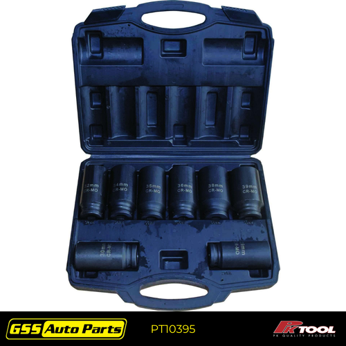 PK Tool 8 Piece 1/2" Drive 90mm 6pt Deep Impact Spindle/Axle Nut Socket Set PT10395 thumbnail