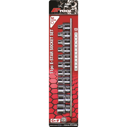 PK Tool 11 Piece 3/8" Drive Socket Set PT11800 thumbnail
