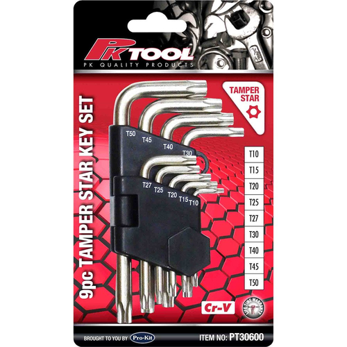 PK Tool 9 Piece Tamper Proof Star Key Set PT30600 thumbnail