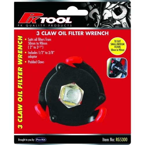 PK Tool Oil Filter Wrench 3 Claw 55-95mm RG5300 thumbnail