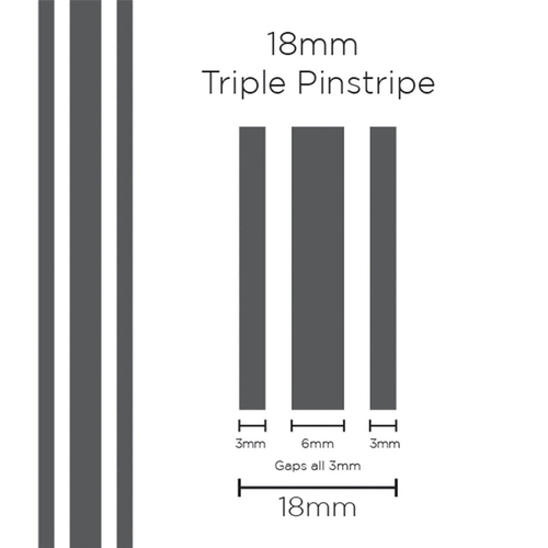 SAAS 18mm Triple Stripe Charcoal SAAS-11108 11108 thumbnail