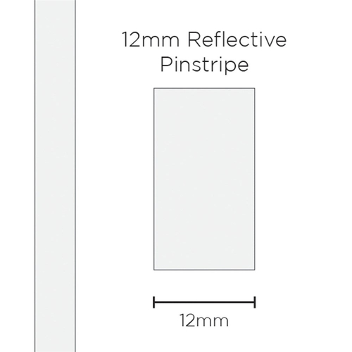 SAAS 11496 Pinstripe 12mm Solid Reflective White SAAS-11496 thumbnail
