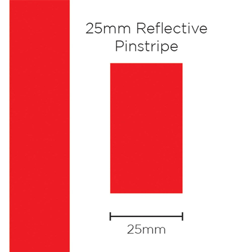 SAAS 11697 Pinstripe 25mm Solid Reflective Red SAAS-11697 thumbnail