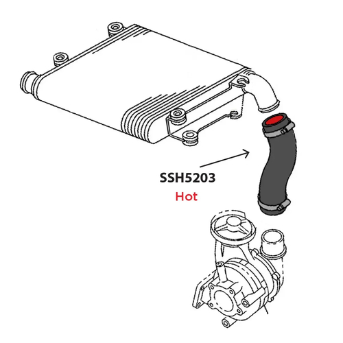 SAAS Silicone Intercooler Pipe Hot Side SSH5203 thumbnail