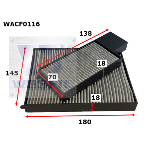 Wesfil Cooper Cabin Filter WACF0116 thumbnail