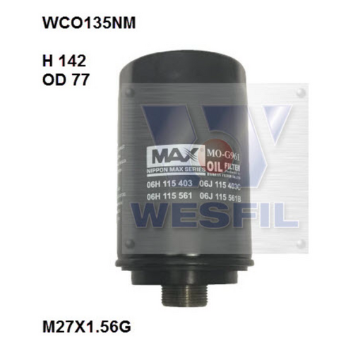 Nippon Max Engine Oil Filter WCO135NM Z793 thumbnail