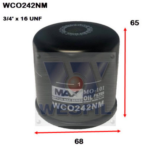 Nippon Max Engine Oil Filter WCO242NM Z1096 thumbnail