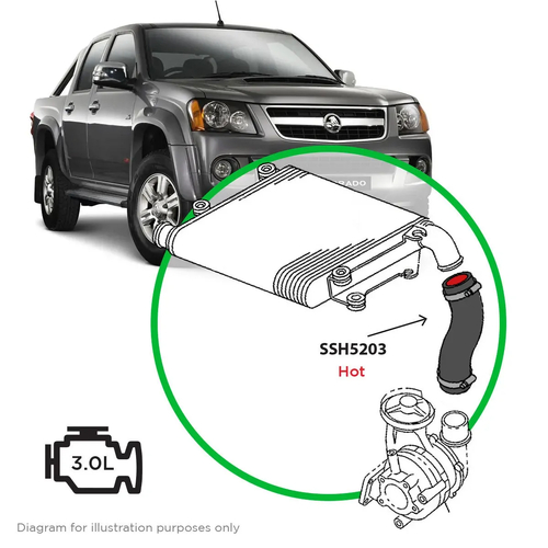 SAAS Silicone Intercooler Pipe Hot Side SSH5203 thumbnail