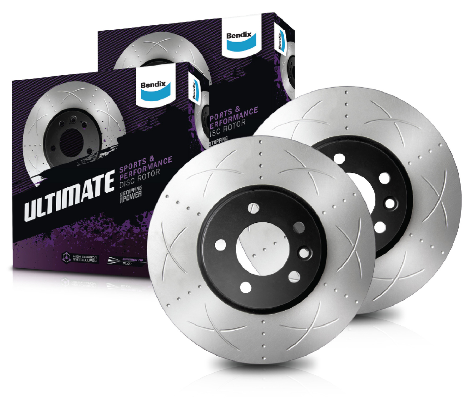 Front Bendix Ultimate Slotted Brake Disc Rotors (Pair) BR2107 suits