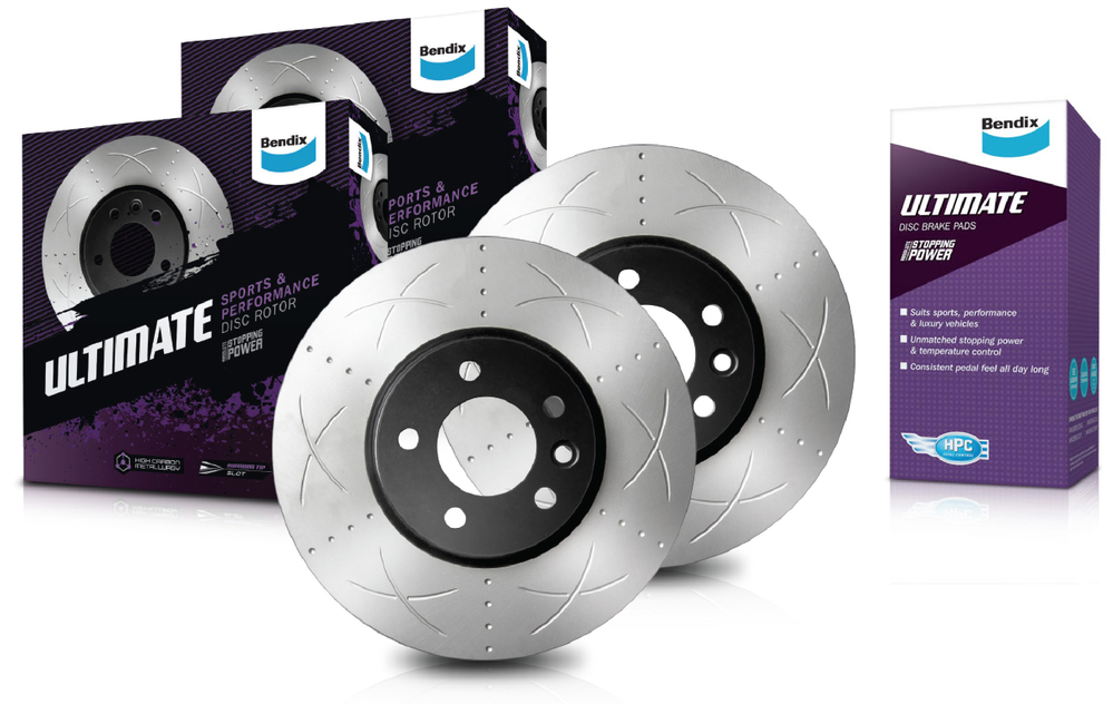 Bendix Rear Bendix Ultimate Slotted Brake Rotors & Brake Pads BR661 ...