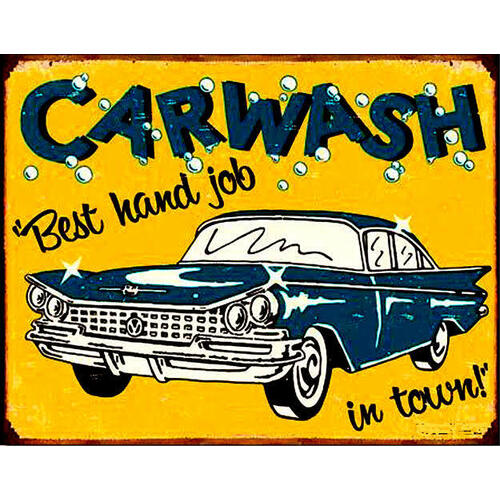 Nostalgic Novelty Tin Sign Car Wash Reproduction 32 x 41mm 1190S