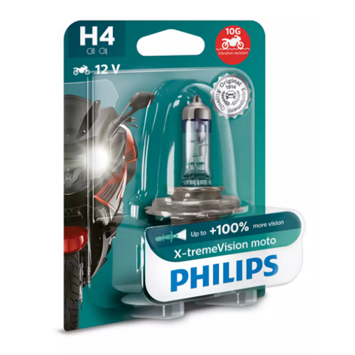 Philips X-Treme Vision Motorcycle Globe H4 Single 12342XVBW