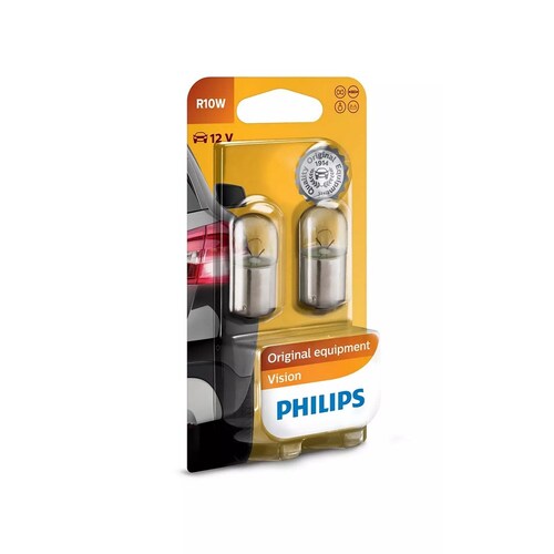 Philips 12V R10W 10W Bayonet Globes (Twin Pack) Pair 12814B2