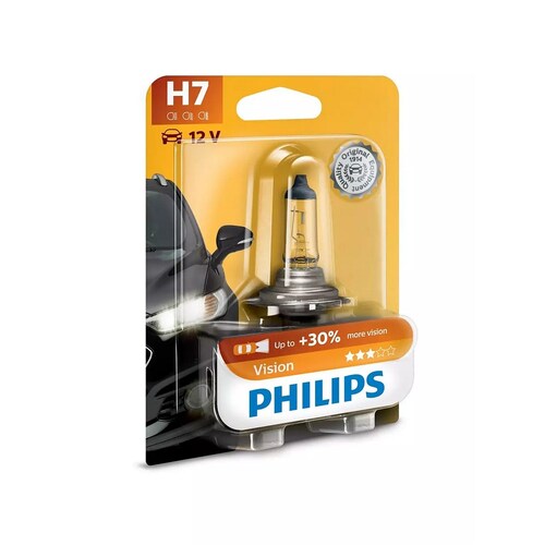 Philips Vision Line 12V H7 55W +30% Headlight Globe (Single) 12972PRB1