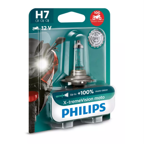 Philips X-Treme Vision Motorcycle Globe H7 Single 12972XVBW
