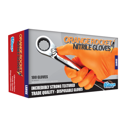 TGC Orange Rocket Nitrile Disposable Glove 100PK Size Medium130032
