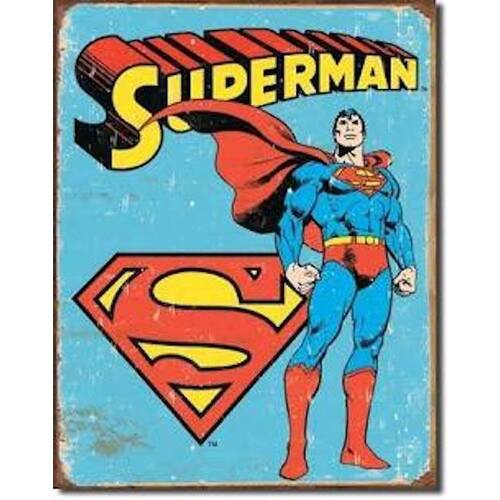 Nostalgic Superman Retro Novelty Tin Sign 32 x 41mm 1335S