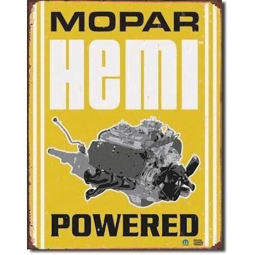 Novelty Metal Sign - Mopar Hemi Powered 31cm x 40cm