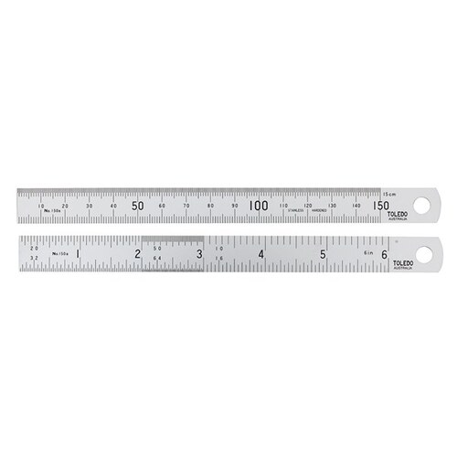 Toledo Stainless Steel Rule 150mm/6in 150B6