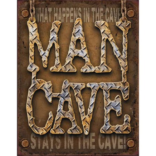 Nostalgic Novelty Tin Sign Man Cave Rules Reproduction 32 x 41mm 1713S