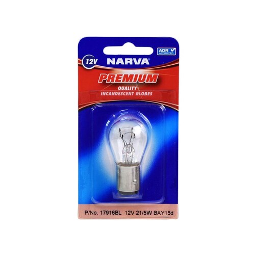 Narva 12V 21/5W P21/5W Bay15D Premium Incandescent Globe - Single 17916BL