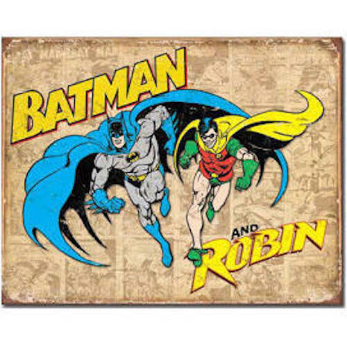 Nostalgic Novelty Tin Sign Batman & Robin Retro Reproduction - Perfect for the man cave 1826S