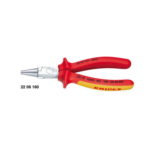 Knipex 1000v Round Nose Plier 160mm 2206160