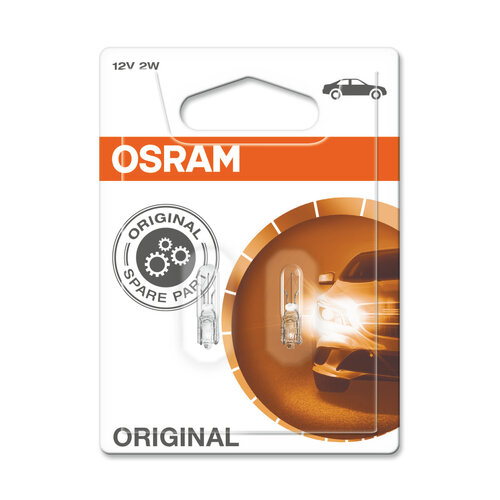 Osram Globes (pk 2) Wedge W2x4.6d 12v 2w 2722-02b