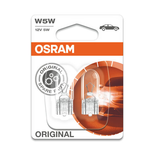 Osram Globes (pk 2) Wedge W2.1x9.5d 12v 5w 2825-02b