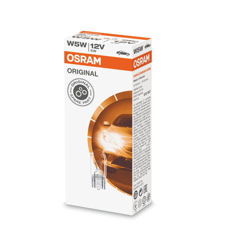 Osram Globes (pack Of 10) Wedge W2.1x9.5d 12v 5w 2825