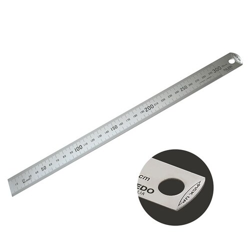 Toledo Stainless Steel Single Sided Easy Pick-up Rule Metric - 300mm 301957 301957
