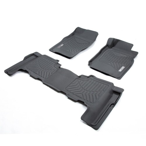 3D Maxtrac Tailor Made Front And Rear Set Of Black Rubber Floor Mats For Nissan Patrol GU Y61 Wagon 1998-2015 - 3D-NPATGUP4BKMAX
