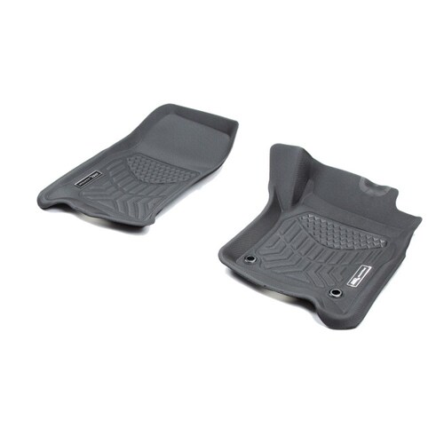 Trufit 3D Maxtrac Tailor Made Front Only Pair of Black Rubber Floor Mats for Toyota Land Cruiser 78 Series 1998 Onwards - SKU: 3D-TLC70BKMAX