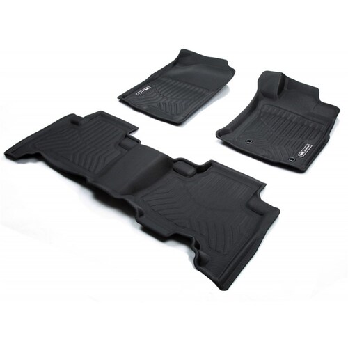 TRUFIT 3D MAXTRAC Tailor Made Front and Rear Set of Heavy Duty Black Rubber Floor Mats for 2013-2023 Toyota Prado (150 Series) - 3D-TPRA13P4BKMAX
