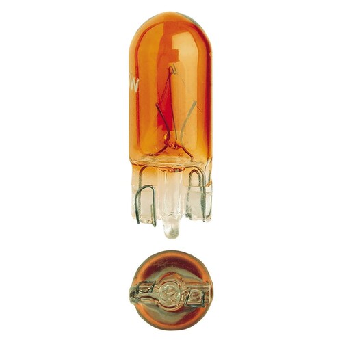 Narva 12V 5W W2.1 X 9.5D Amber Wedge Globes - Twin Pack Pair 47510BL