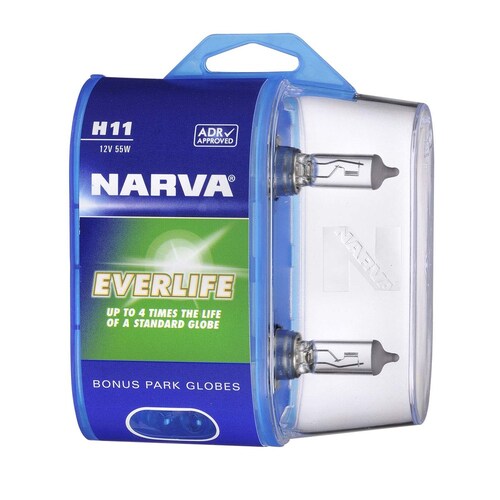 Narva H11 12V 55W Everlife Halogen Headlight Globes Twin Pack Pair 48079BL2