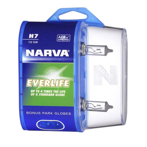 Narva H7 12V 55W Everlife Halogen Headlight Globes Twin Pack Pair 48329BL2