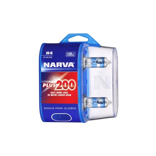 Narva H4 P43T 12V 60/55W Plus 200 Globes Twin Pack - 48392BL2
