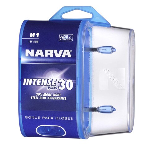 Narva  Intense Plus 30 Globes (2 PK) H1 Halogen & 5W Arctic Blue Parkers  12V 55W 48470BL2