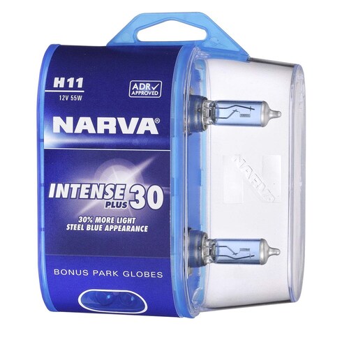 Narva H11 12V 55W Intense Plus 30 Halogen Headlight Globes Twin Pack Pair 48478BL2